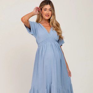Pinkblush Blue Maternity Maxi Dress